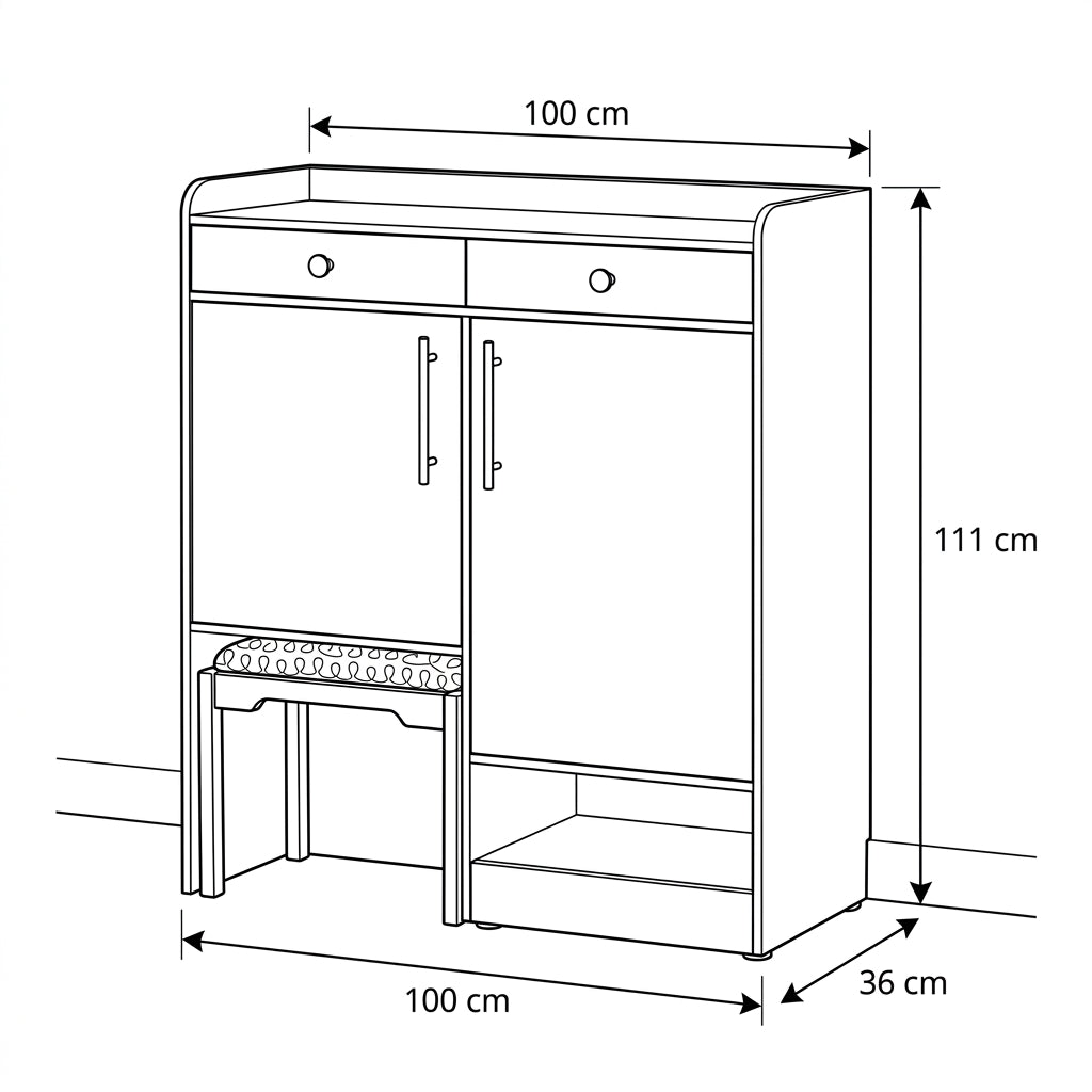 Royal Shoe Rack + Puff
