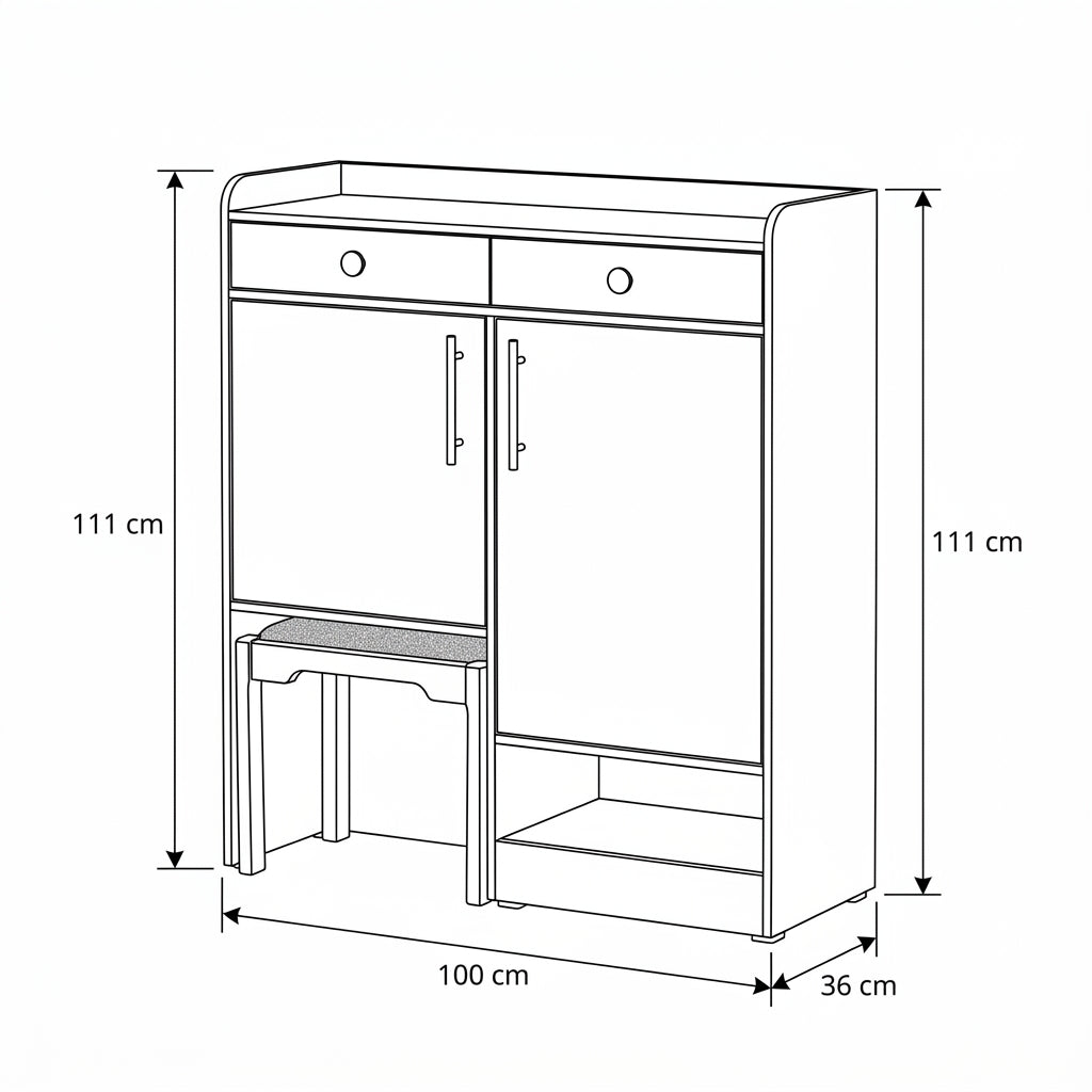 Royal Shoe Rack + Puff